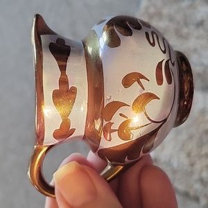 #BVintage Old Castle Staffordshire Pottery Blue Copper Lustre Ware Creamer Jug.